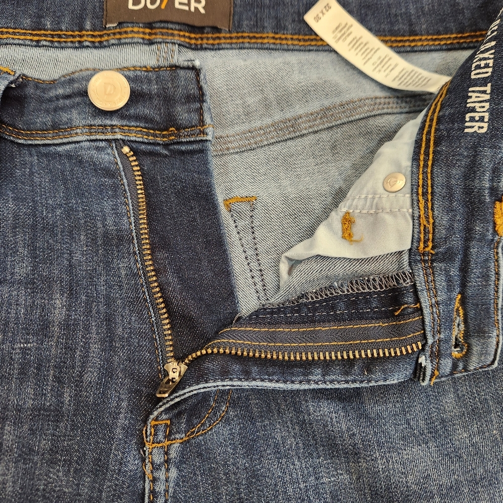 DU/ER Jeans Mens 32x30 L2X Relaxed Taper Fit Blue Stretch Pants DUER Dark Wash - Picture 6 of 16